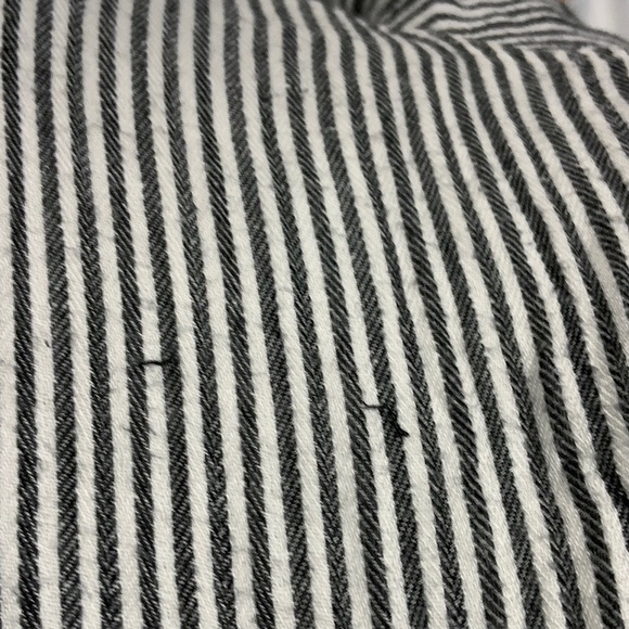 Anthropologie Cloth & Stone Darlyn Textured Buttondown Striped Top Grey Medium - Picture 8 of 8